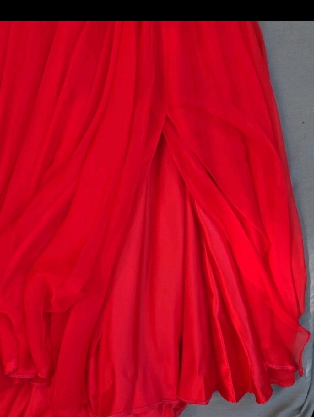 Sherri Hill Prom Dress Size 2 Red Ball Gown With Mini Train - Picture 7 of 8